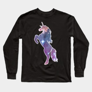 Cosmic Galaxy Star Space Unicorn Tee Long Sleeve T-Shirt